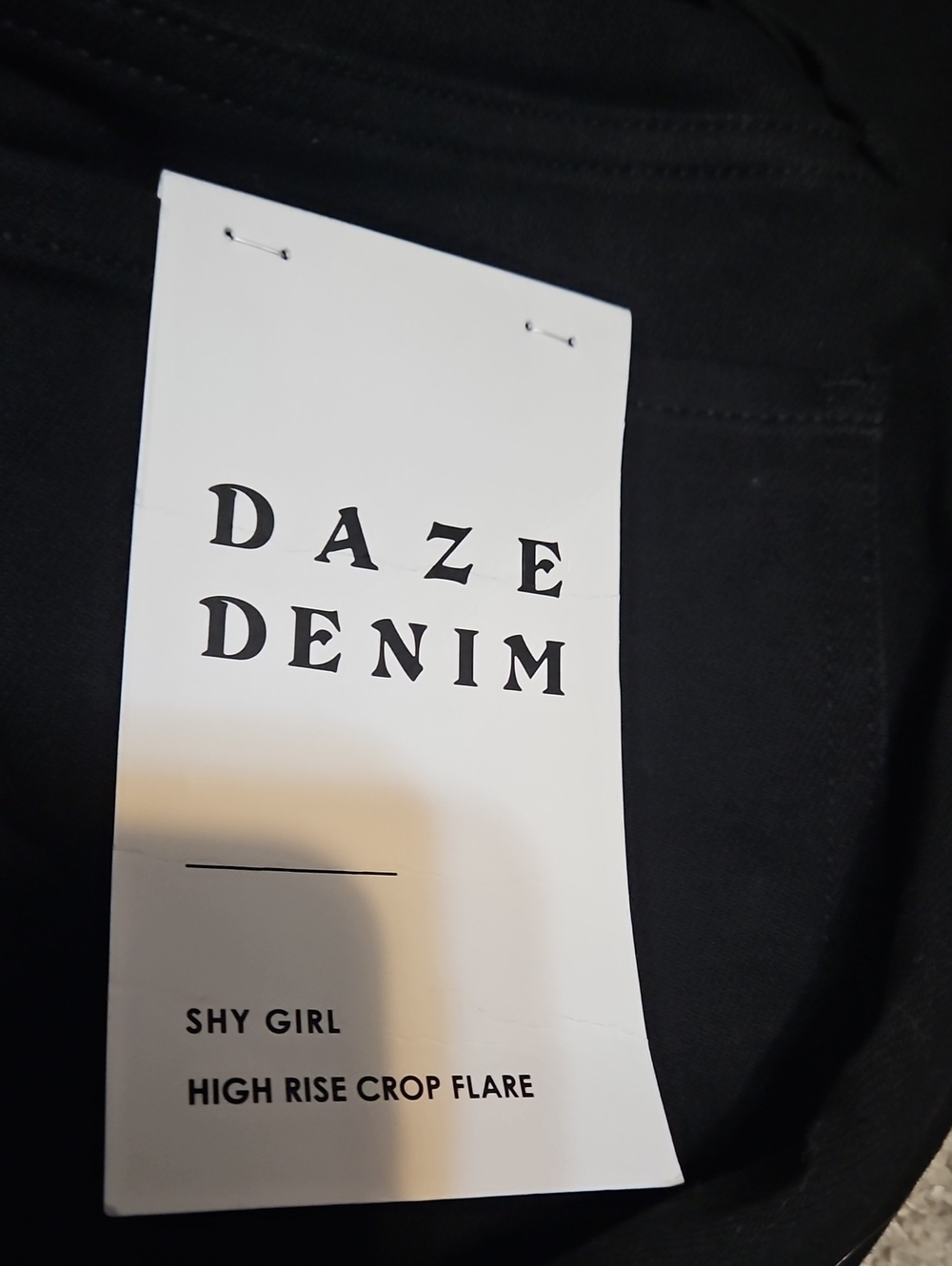 Daze Denim Shy Girl Black High-Rise Crop Flare Jeans-NWT - Picture 7 of 9